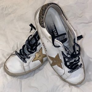 Golden Goose Size 41 Size 11 Authentic Gold Star Glitter fits like 10